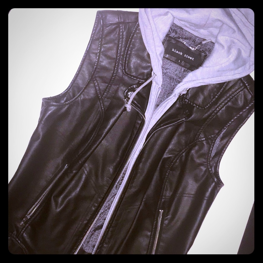 Moto Vest with Removable Hood